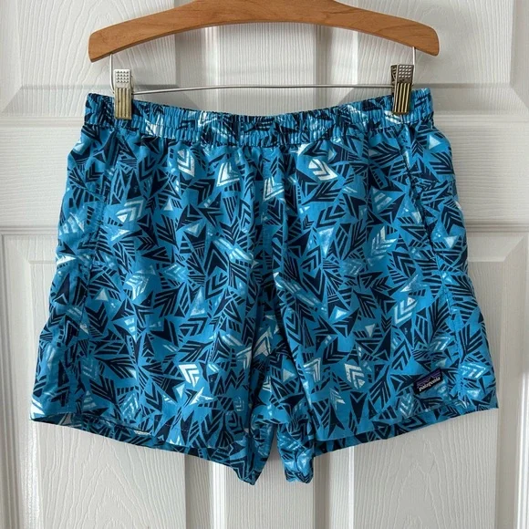 Patagonia Women’s Blue Patterned Barely Baggies Shorts - Picture 1 of 10